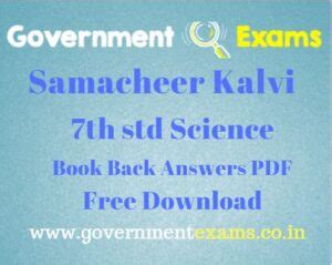 Samacheer Kalvi Th Science Book Back Answers