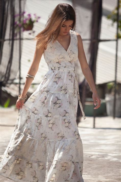 Cream Maxi Dress Hippie Urban Evening And Day Summer Dress Etsy