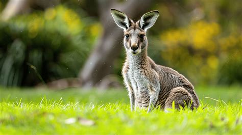 Hình Nền Nền Kangaroo Nhìn Bạn Trên Bãi Cỏ Nền Con Chuột Túi Châu Úc Người Úc Background