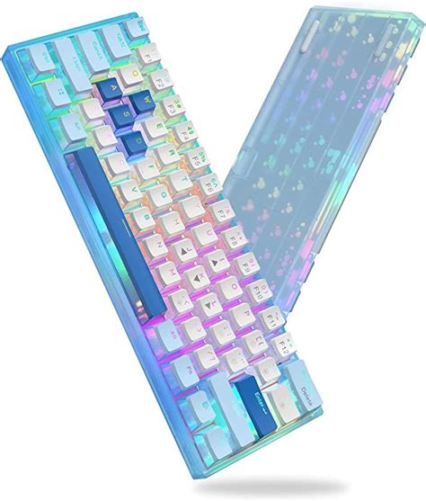 Womier 60 Percent Keyboard WK61 Mechanical RGB Wired Gaming Keyboard Hot Swappable Blue Ice