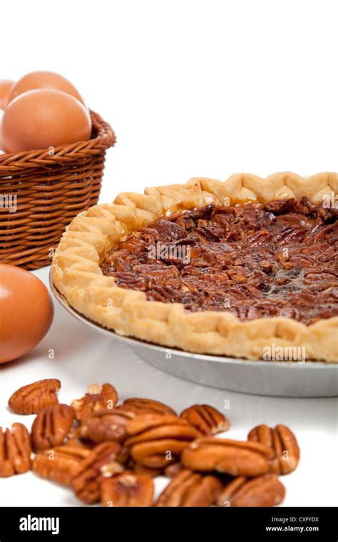 Pecan pie with ingredients Stock Photo - Alamy