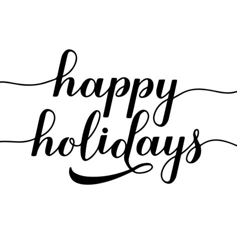 Happy Holidays Calligraphy Hand Lettering Isolated On White Merry