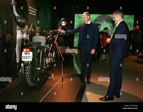 The Duke Of Cambridge Looks At The Triumph Tr Motorcycle Made Famous