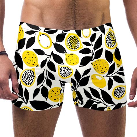 Swim Jammers For Men Men S Athletic Swimwear Jammers Fruit Lemon