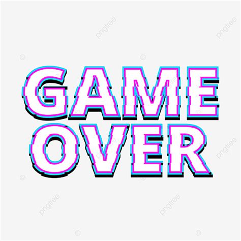 Game Over Pixel Vector Png Images Game Over In Glith Style And Pixel