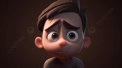 An Animation Of A Young Boy Looking Disappointed Background, 3d Male ...