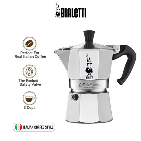 BIALETTI MOKA EXPRESS 3 CUP Made In Italy Nlcoffee