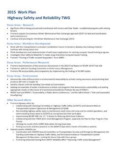 Work Plan Highway Safety And Reliability Twg Work Plan