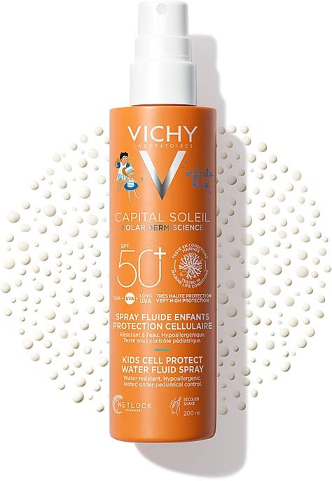 Sensitive Kids Skin Sunscreen Waterproof Fluid Spray Spf 50 Vichy