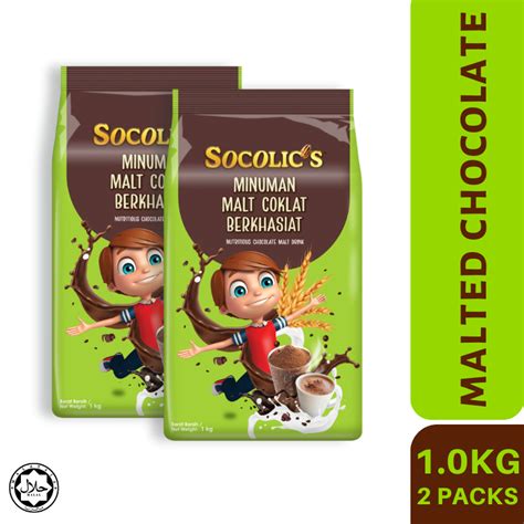 Socolics Minuman Malt Coklat Berkhasiat 1kg Free T Pek Kembar