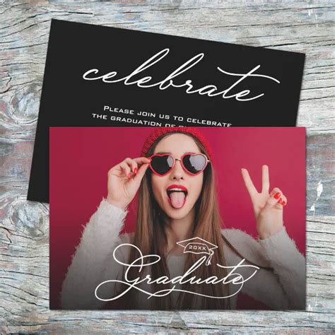 Modern Photo Graduation Invitation Zazzle