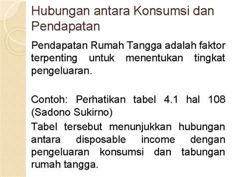 Analisis Pendapatan Nasional Dalam Perekonomian Dua Sektor Consumptio