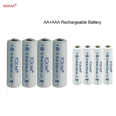 Aliexpress Buy 4pcs Ni MH 1 2V AA 3000mah 4PCS AAA Rechargeable