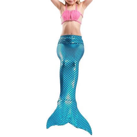 Kiijoy Big Girls 3 Piece Swimsuit Bikini Set Fish Tail Bathing Suit Sizes 4 13 Walmart