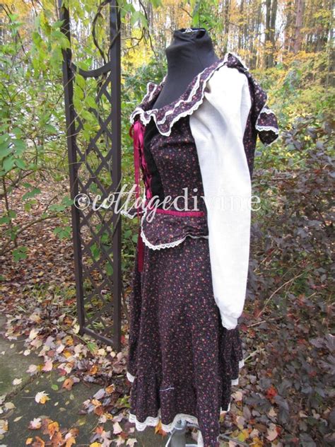 Peplum Calico Velvet Corset Gunne Sax Style Vintage 1 Gem