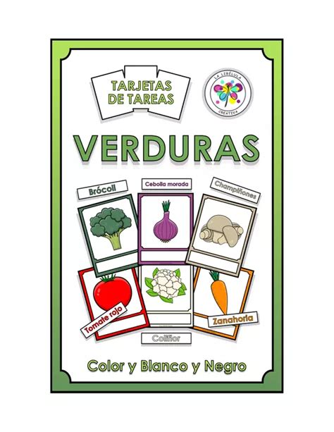 Tarjetas De Tareas Verduras Saludable Comida Profe Social