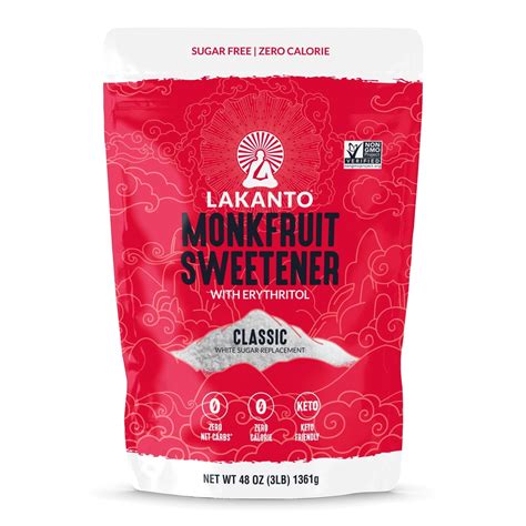 Lakanto Classic Monk Fruit Sweetener - White Sugar Substitute, Zero