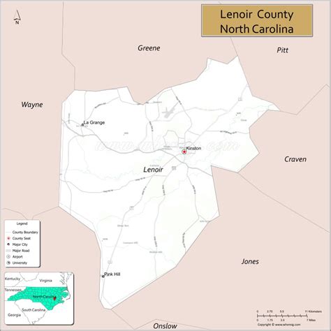 Map Of Lenoir County North Carolina Usa Check Where Is Located