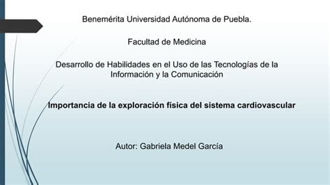 Importancia De La Exploraci N F Sica Del Sistema Cardiovascular Ppt