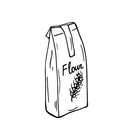 Premium Vector Pack Of Flour Illustration Hand Drawn Flour Bag Vector