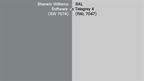 Sherwin Williams Software SW 7074 Vs RAL Telegrey 4 RAL 7047 Side