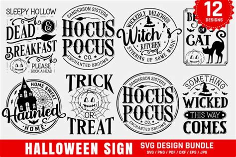 Vintage Halloween Sign Svg Bundle Graphic By Craftartstudio Creative