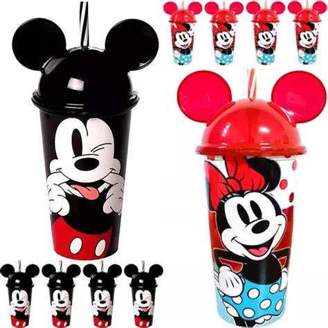 Kit Copo Minnie Mickey Festa Infantil Aniversario 10 Und Parcelamento