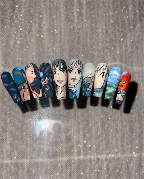 Howl S Moving Castle Nails Howl And Sophie Nail Art Howls Moving Castle