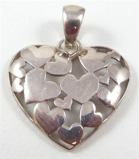 Vintage Sterling Silver Filigree Heart Dangle Pendant 7 9g 440030