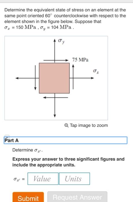 Solved Determine The Equivalent State Of Stress On An Chegg