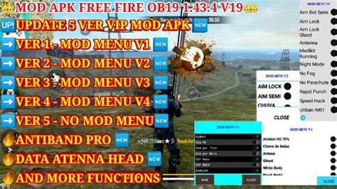 DOWNLOAD MOD MENU APK FREE FIRE OB19 V19 - MEGA MOD, NEW MOD, ANTI ...