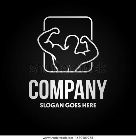 Bodybuilding Logo Template On White Background Stock Vector (Royalty ...