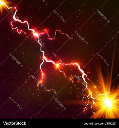 Red Shining Cosmic Plasma Lightning Royalty Free Vector