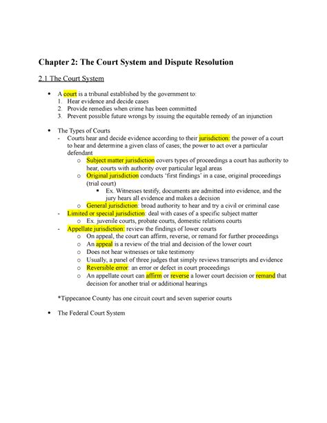 Mgmt Chapter Chapter The Court System And Dispute