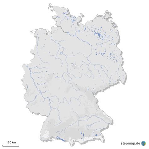 StepMap Deutschland Freigestellt Landkarte für Deutschland