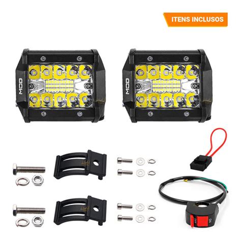 Farol Milha Mod Leds W Yamaha Fazer Factor Ybr Tenere Etc