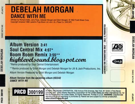 Highest Level Of Music Debelah Morgan Dance With Me Promocdm 2000 Hlm