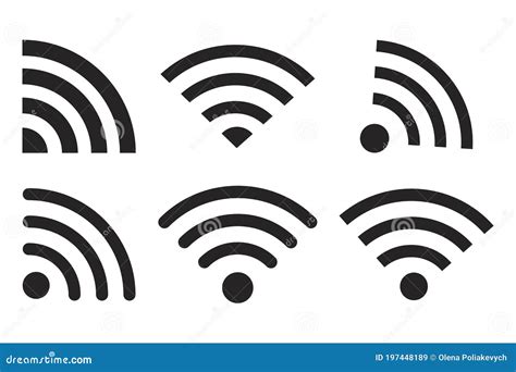 WiFi图标 无线信号矢量 Wi Fi波浪标志 互联网连接符号 Wi Fi图形图标集 向量例证 插画 包括有 数据 查出 197448189