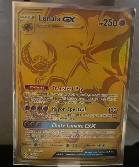 Pokemon Card Lunala GX Gold Foil 172 156 Very Good Condition EBay