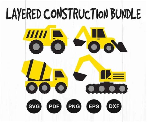 Construction Svg Trucks Svg Files Excavator Svg Dump Truck Etsy