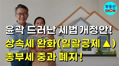 상속세 완화 종부세 중과 폐지 윤곽 드러난 2024년 세법개정안 Youtube