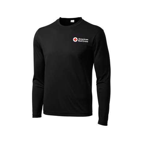 Performance long sleeve T-Shirt with American Red Cross Logo | Red ...