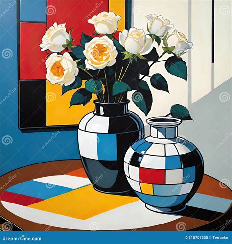 Cubist Rose Unveiling Gold Rose Bud - Black Background Stock Image