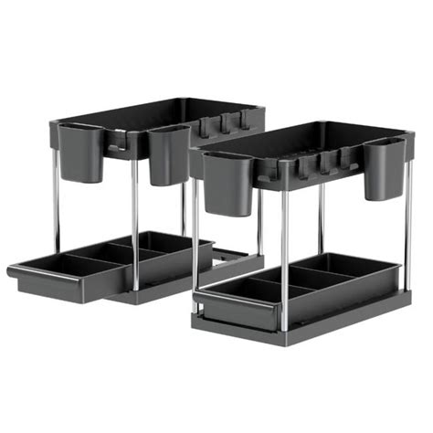 Organizer Sottolavello Cucina 2 Livelli Con Casseto Nero 2 Livelli Set Di 2 Leroy Merlin