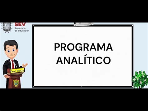 Programa Anal Tico Explicaci N Youtube