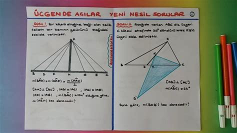 ÜÇGENDE AÇILAR YENİ NESİL SORU ÇÖZÜMÜ YKS GEOMETRİ LİSE 1 YouTube