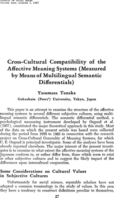 Cross‐cultural Compatibility Of The Affective Meaning Systems Measured