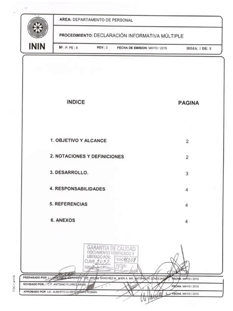 P Pe 8 Rev 2 Declaración Informativa Múltiple Pdf