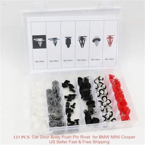 123pc Car Automotive Push Pin Rivet Clip Panel Body Interior For Bmw Mini Cooper Ebay