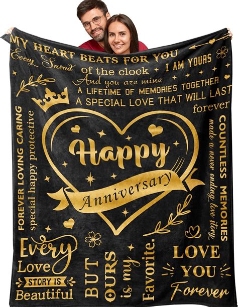 Amazon Amonee YL Happy Anniversary Blanket Gifts 50 X60